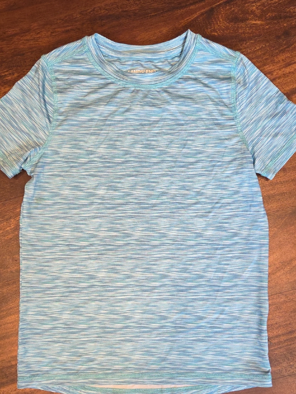 Lands' End, M,Light Blue Print Short-Sleeve Crew Tee